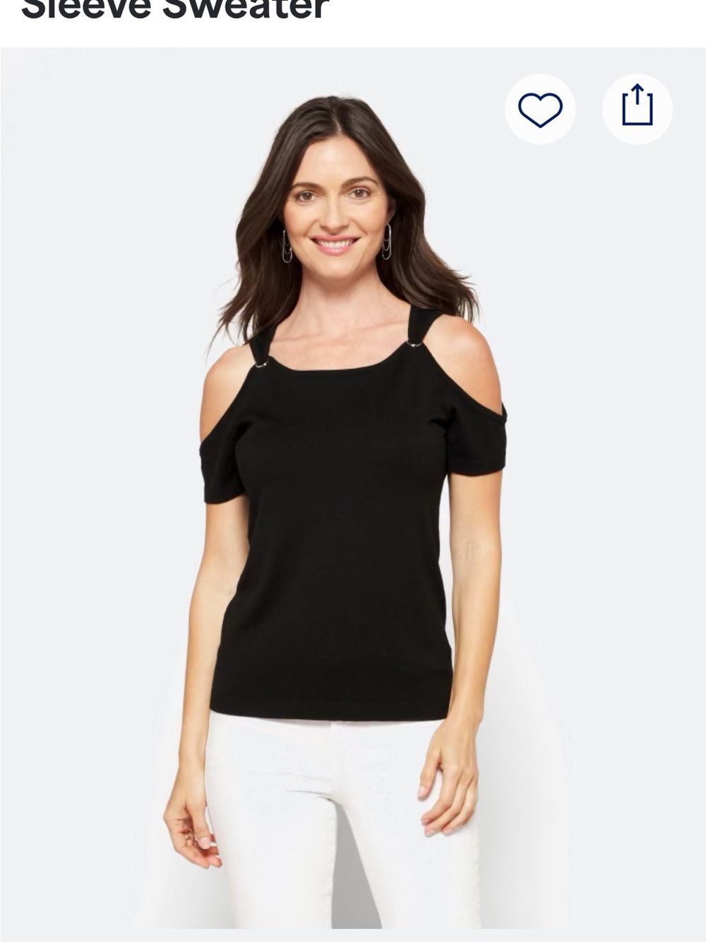 LETY & ME Heidi Cold Shoulder Short Sleeve Sweater L BNWT black
